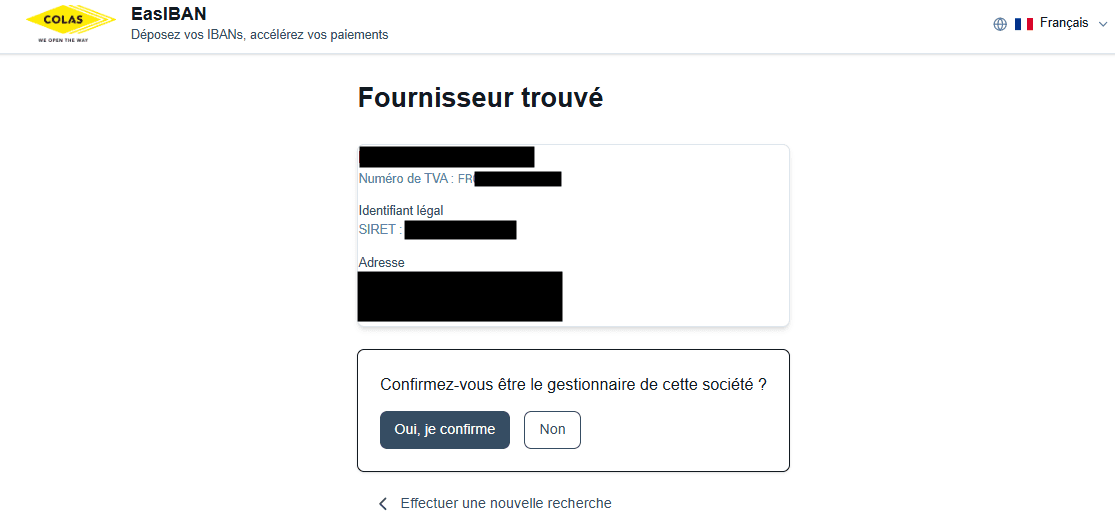 Capture de confirmation EasIBAN