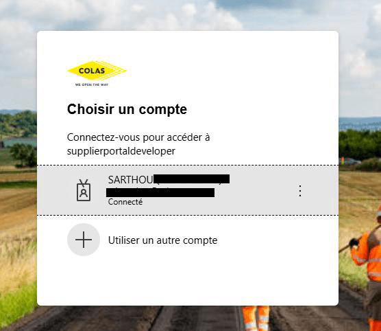 Choix du compte Microsoft